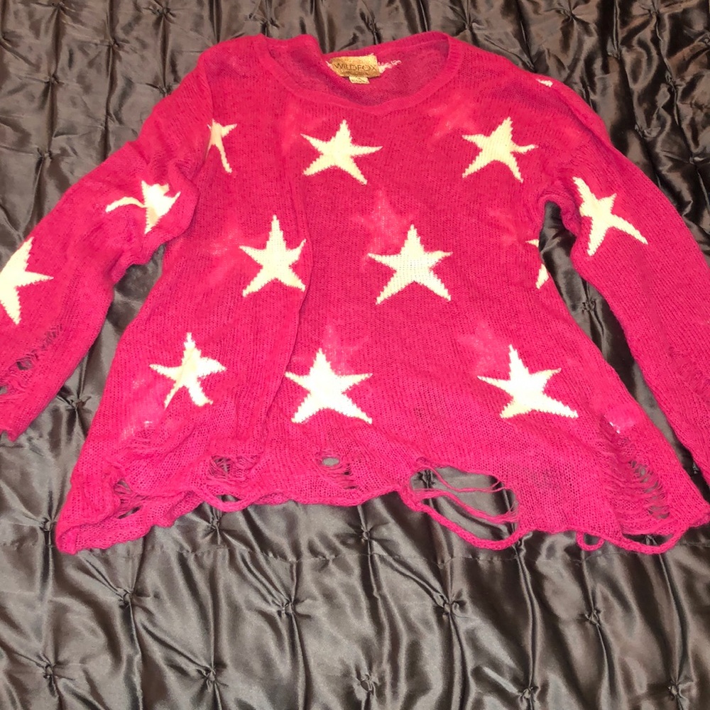 WILDFOX pink star sweater